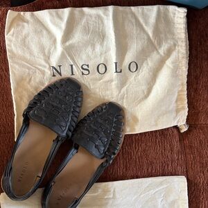 Nisolo Dark Leather Woven Loafers
